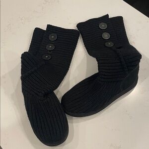 UGG Black Knit Winter Boots